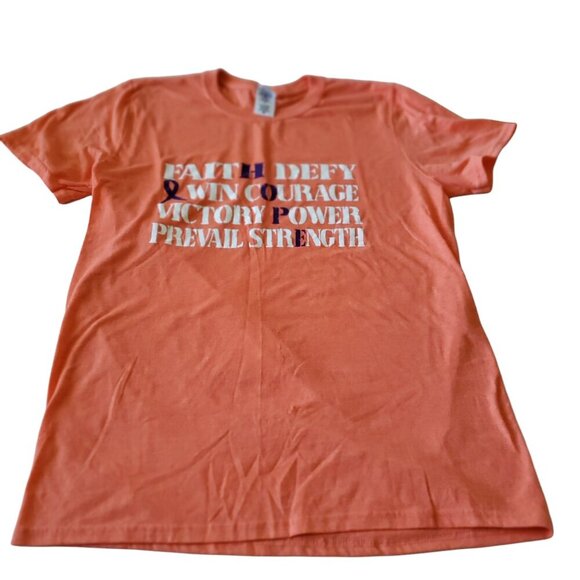 Hope Breast Cancer Awareness Orange Soft Style Short Sleeve T-shirt Medium - Picture 2 of 10